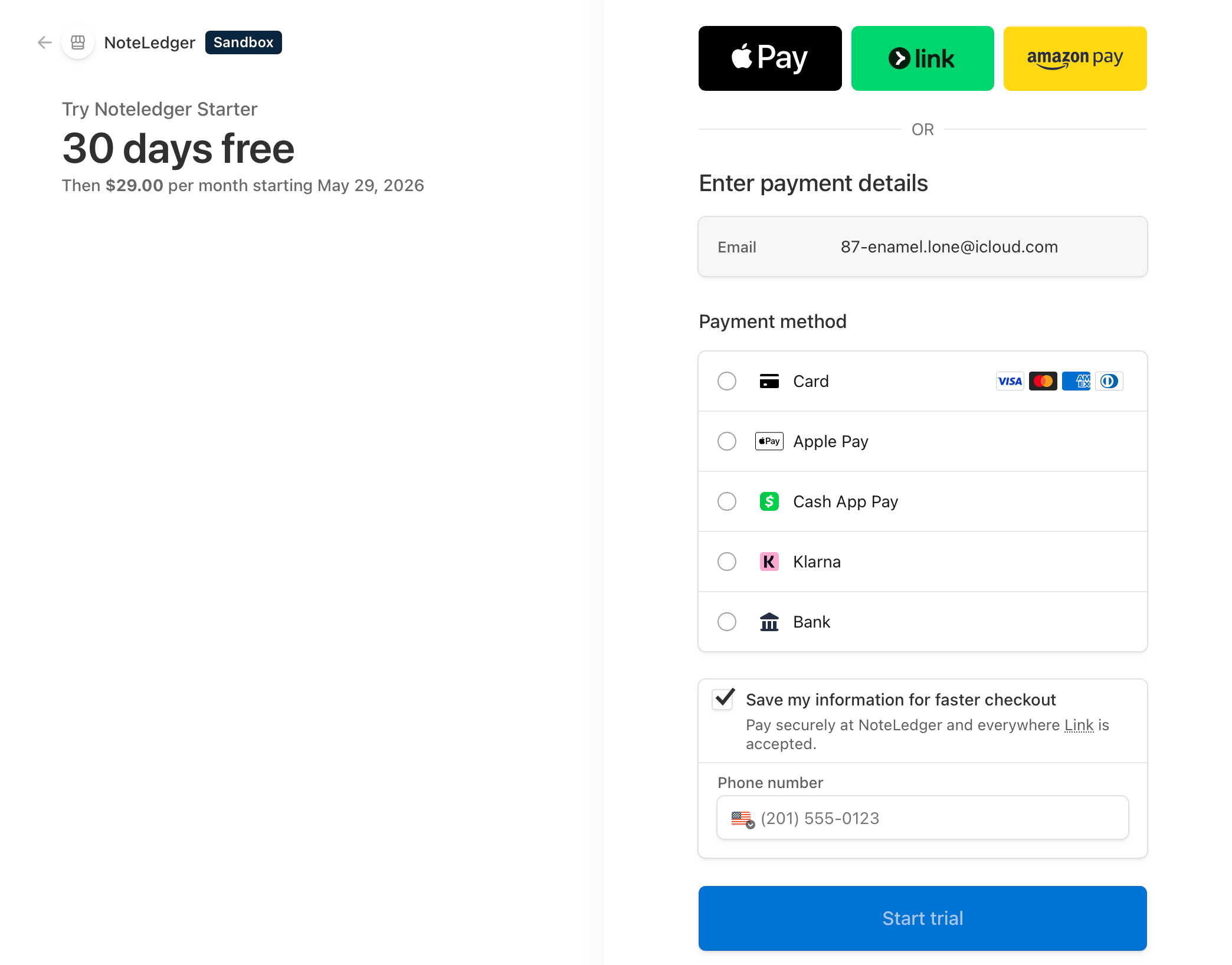 The Stripe Checkout page with card number, expiry, CVC, and billing ZIP fields
